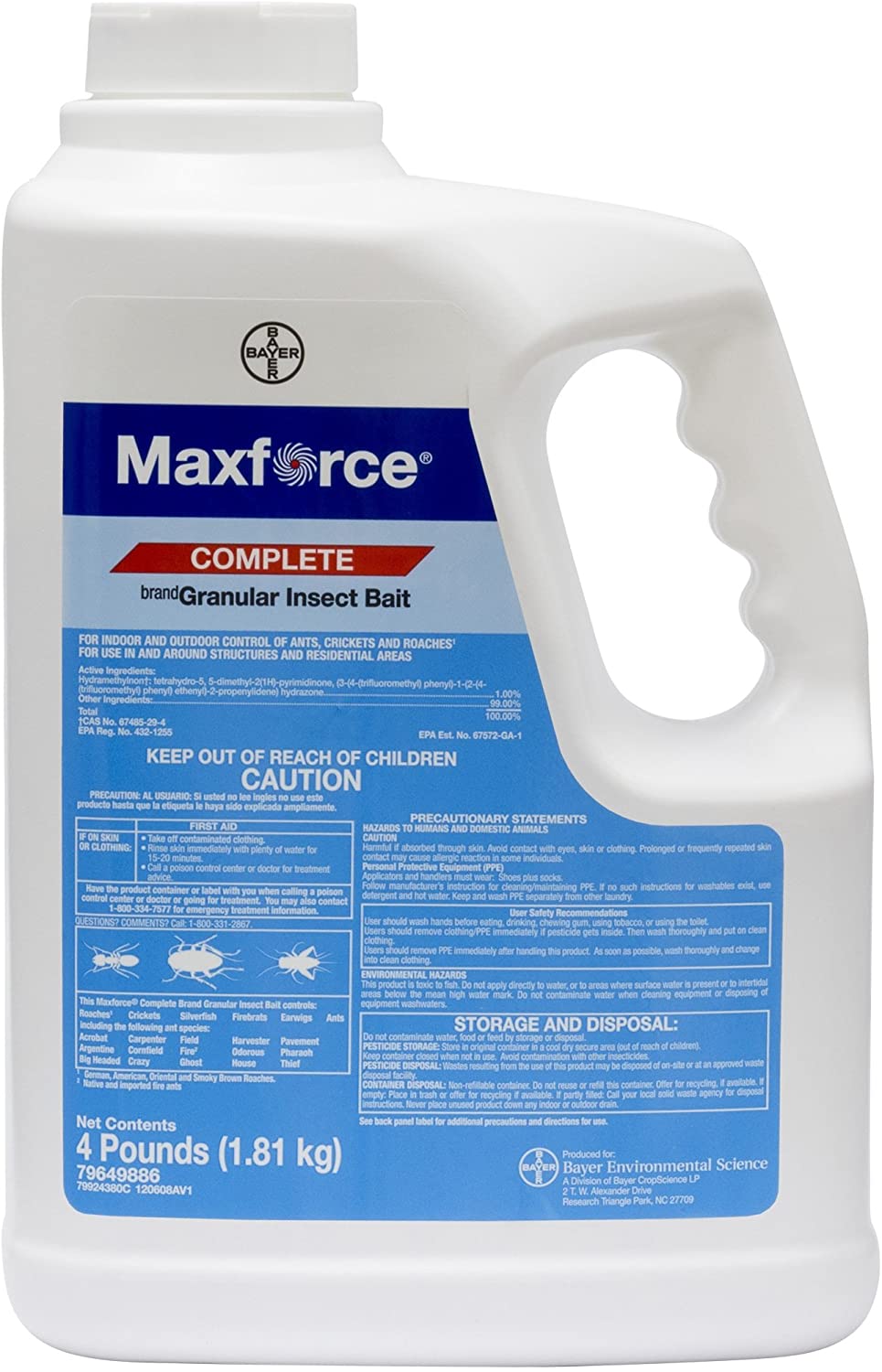 MAXFORCE COMPLETE GRANULAR INSECT BAIT 4 BOTTLE Animal Traps & Supplies